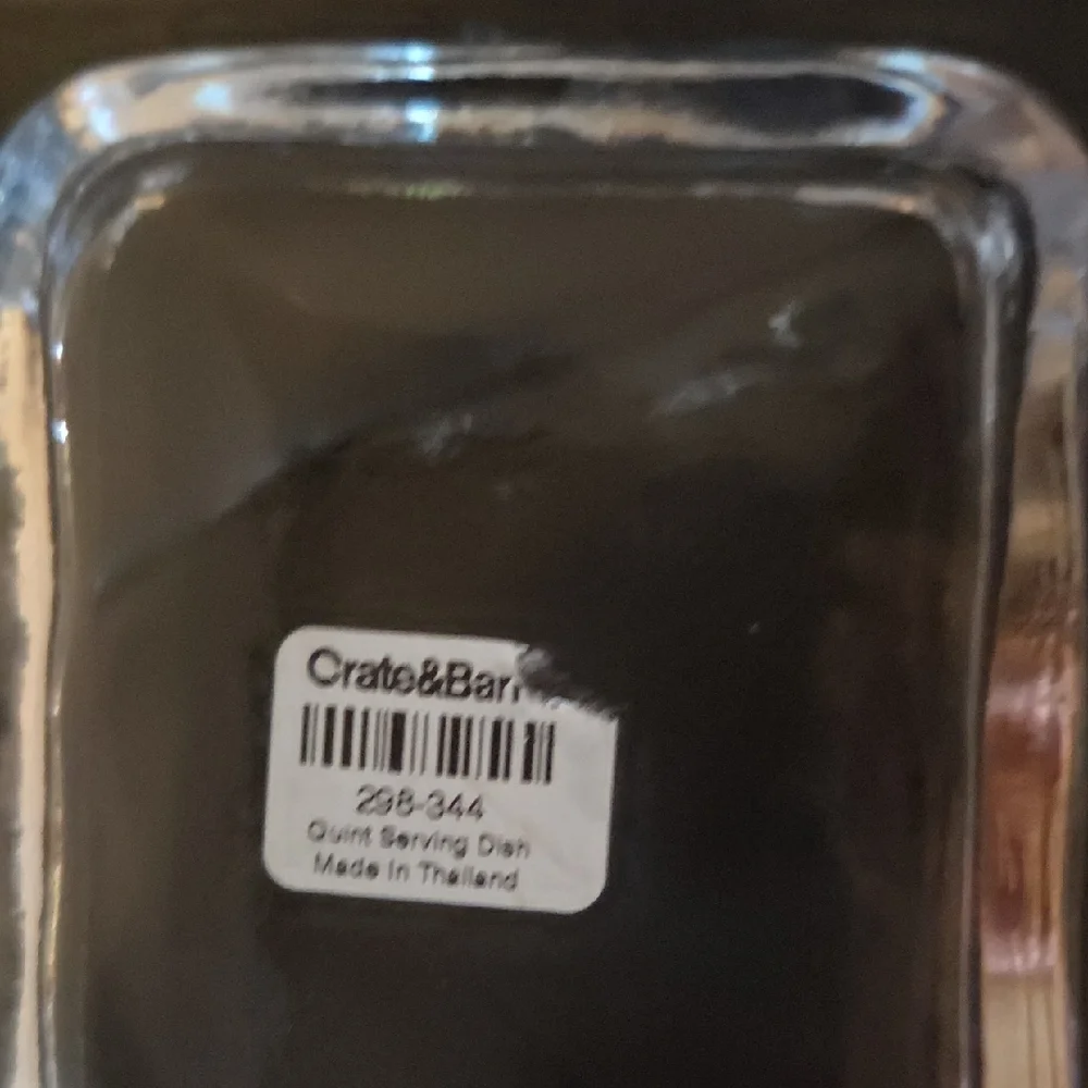 Crate&Barrel Clear Glass Divided Serving Tray